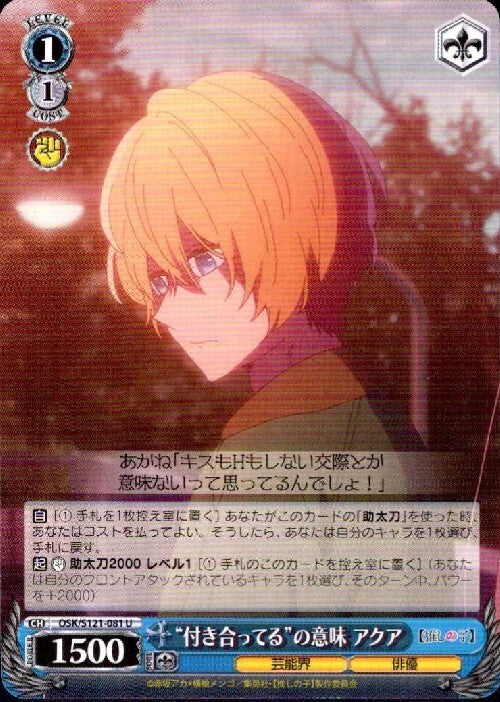 What does "dating" mean? Aqua (OSK/S121-081) U