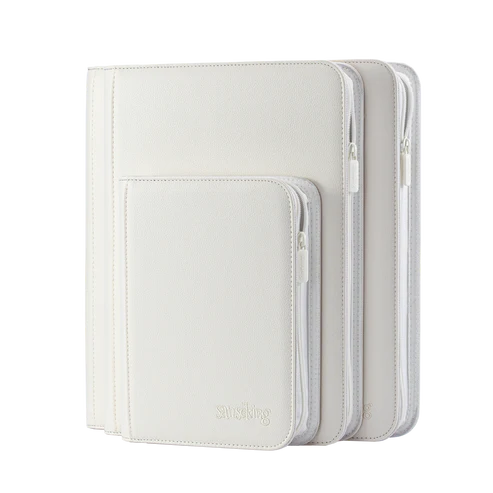 Sanseking Solid Color PU Card Binder (White)