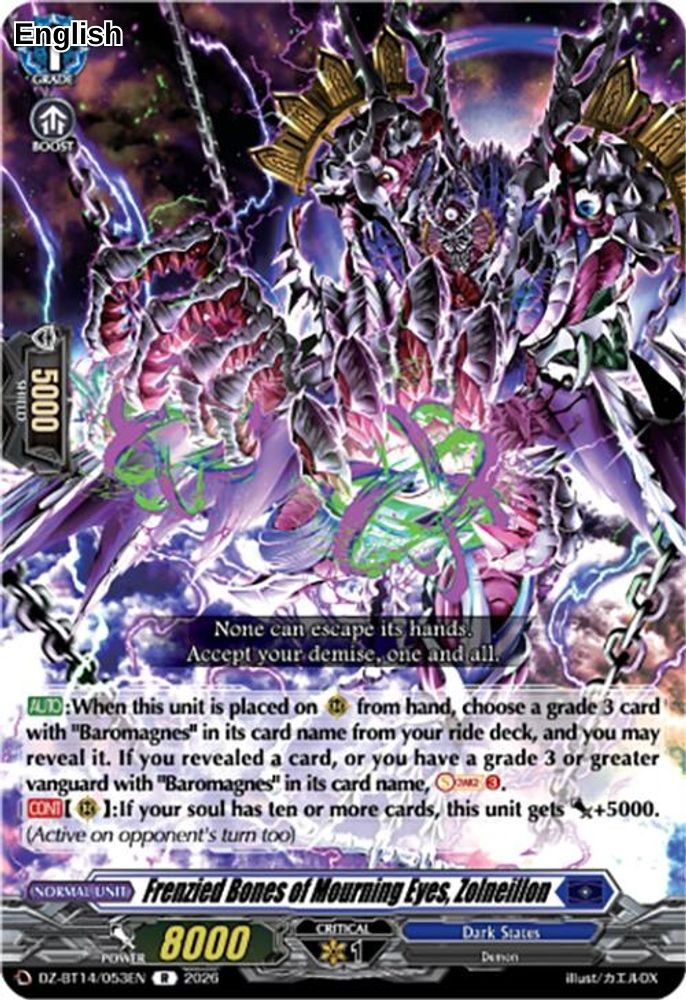 Frenzied Bones of Mourning Eyes, Zolneillon
