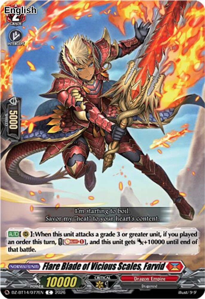 Flare Blade of Vicious Scales, Farvid