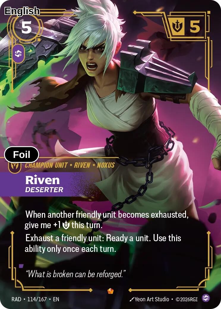 Riven, Deserter