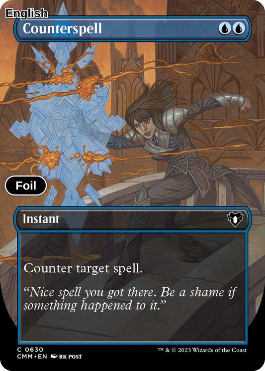 Counterspell (Borderless) [CMM - 630] C Commander Masters - Foil