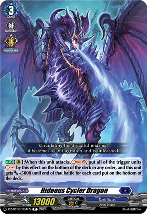 Hideous Cycler Dragon (DZ-BT03/094EN) [Dimensional Transcendence]