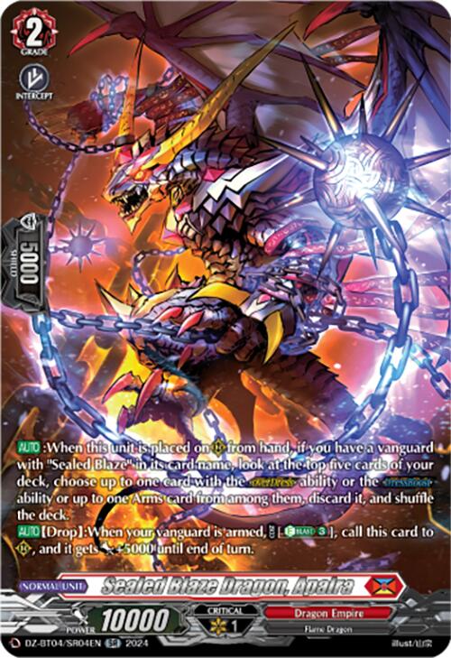 Sealed Blaze Dragon, Apalra (DZ-BT04/SR04EN) [DZ-BT04: Destined Showdown]