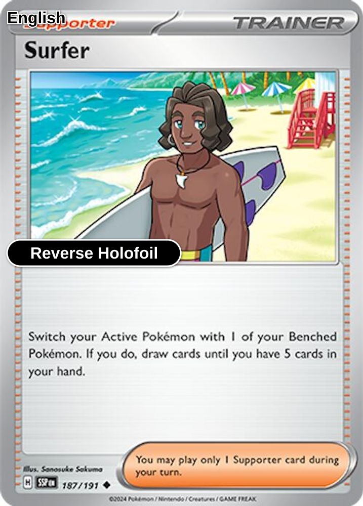Surfer - 187/191 [SSP - 187/191] U SV08: Surging Sparks - Reverse Holofoil