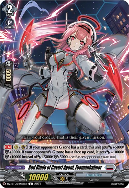 Red Blade of Covert Agent, Zeemanbalmer (DZ-BT05/088EN) [DZ-BT05: Omniscient Awakening]