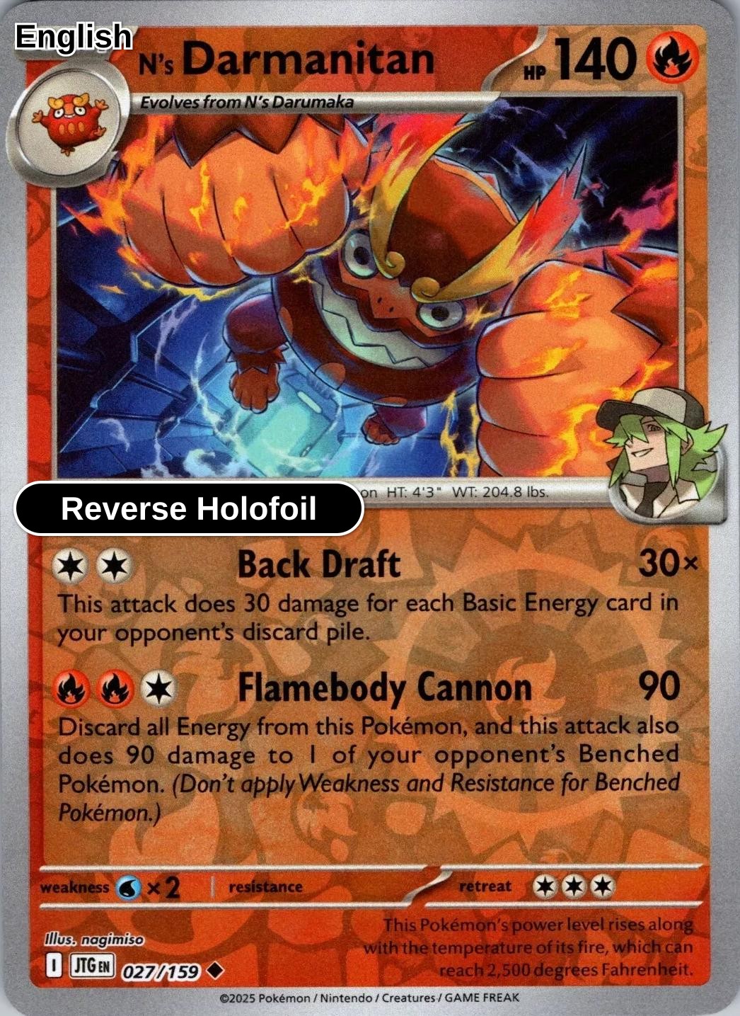 N's Darmanitan - 027/159 [JTG - 027/159] U SV09: Journey Together - Reverse Holofoil