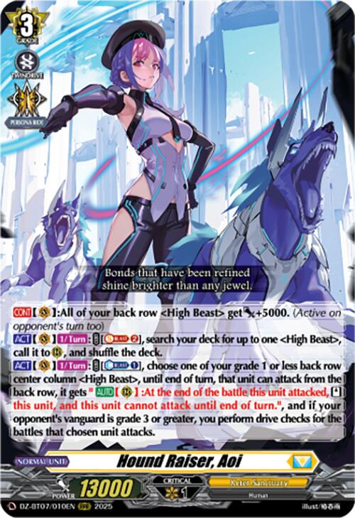 Hound Raiser, Aoi (DZ-BT07/010EN) [DZ-BT07: Moon Fangs & Cerulean Blaze]