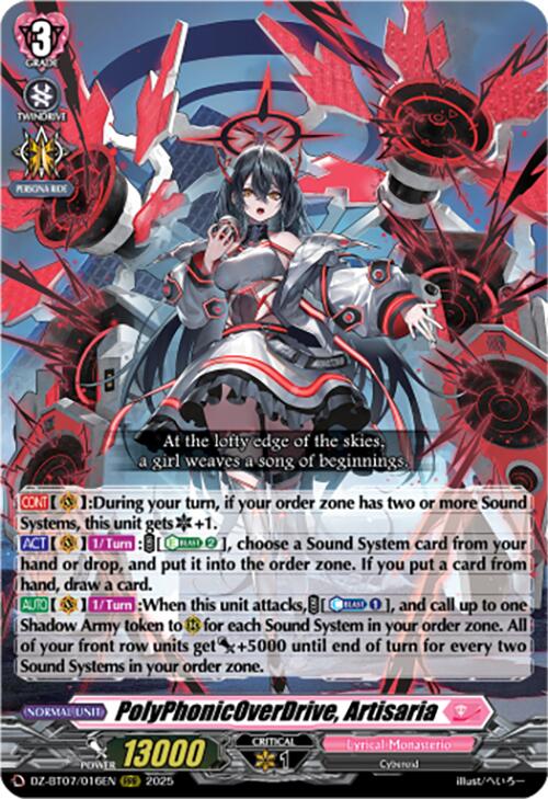PolyPhonicOverDrive, Artisaria (DZ-BT07/016EN) [DZ-BT07: Moon Fangs & Cerulean Blaze]