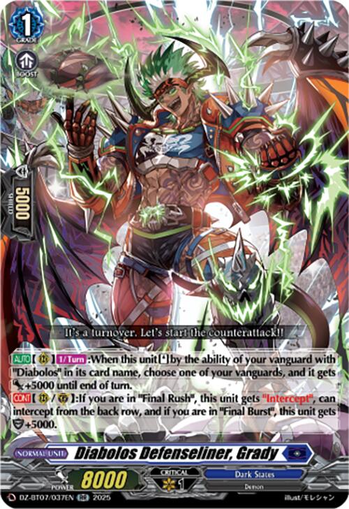 Diabolos Defenseliner, Grady (DZ-BT07/037EN) [DZ-BT07: Moon Fangs & Cerulean Blaze]