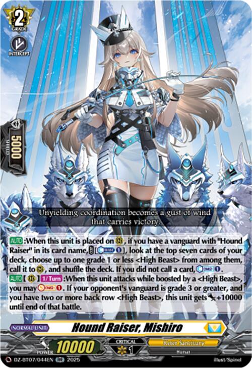 Hound Raiser, Mishiro (DZ-BT07/044EN) [DZ-BT07: Moon Fangs & Cerulean Blaze]