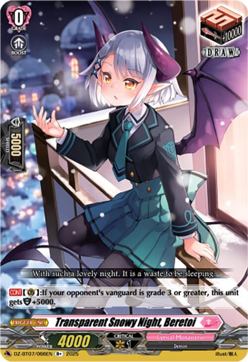 Transparent Snowy Night, Beretoi (DZ-BT07/066EN) [DZ-BT07: Moon Fangs & Cerulean Blaze]