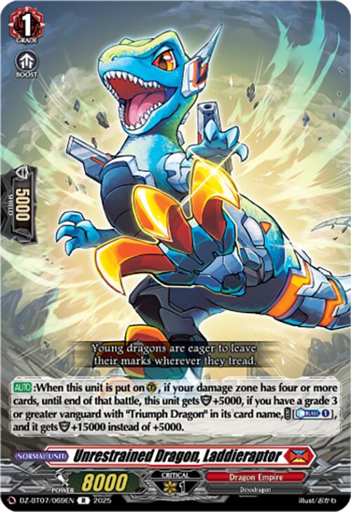 Unrestrained Dragon, Laddieraptor (DZ-BT07/069EN) [DZ-BT07: Moon Fangs & Cerulean Blaze]