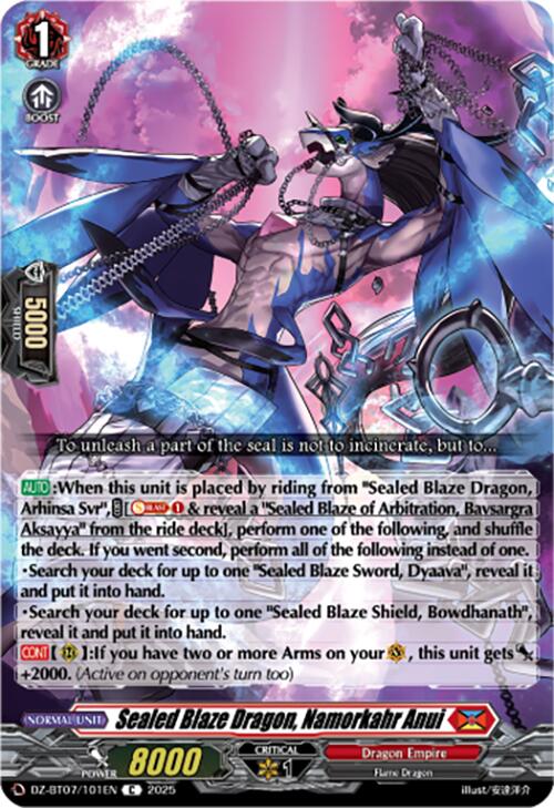 Sealed Blaze Dragon, Namorkahr Anui (DZ-BT07/101EN) [Moon Fangs & Cerulean Blaze]