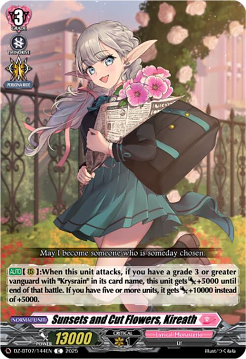 Sunsets and Cut Flowers, Kireath (DZ-BT07/144EN) [DZ-BT07: Moon Fangs & Cerulean Blaze]