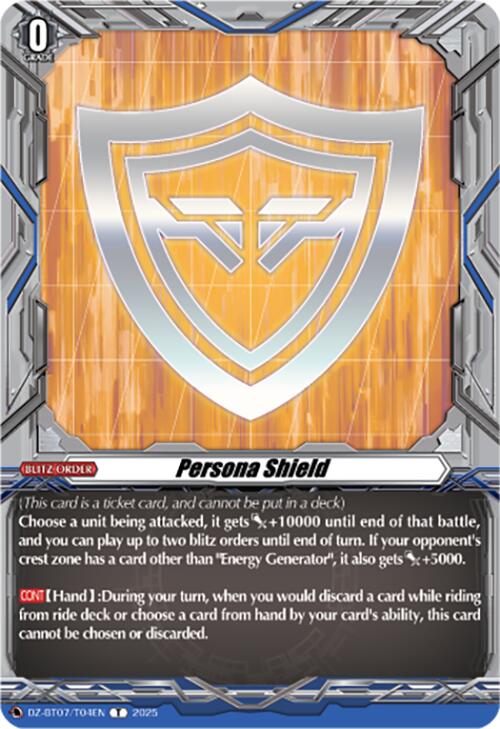 Persona Shield (DZ-BT07/T04EN) [DZ-BT07: Moon Fangs & Cerulean Blaze]
