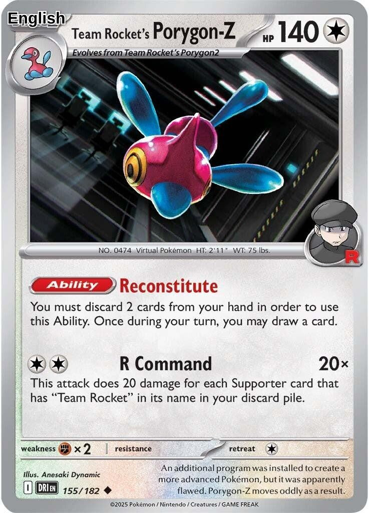 Team Rocket's Porygon-Z [DRI - 155/182] SV10: Destined Rivals