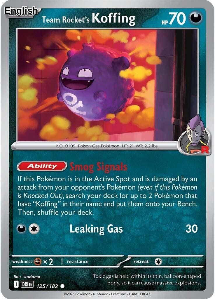 Team Rocket's Koffing [DRI - 125/182] SV10: Destined Rivals