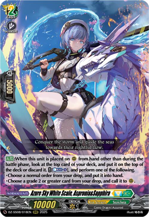 Azure Sky White Scale, Aspronia&Sapphira (RRR) (DZ-SS08/018EN) [DZ-SS08: Festival Booster 2025]