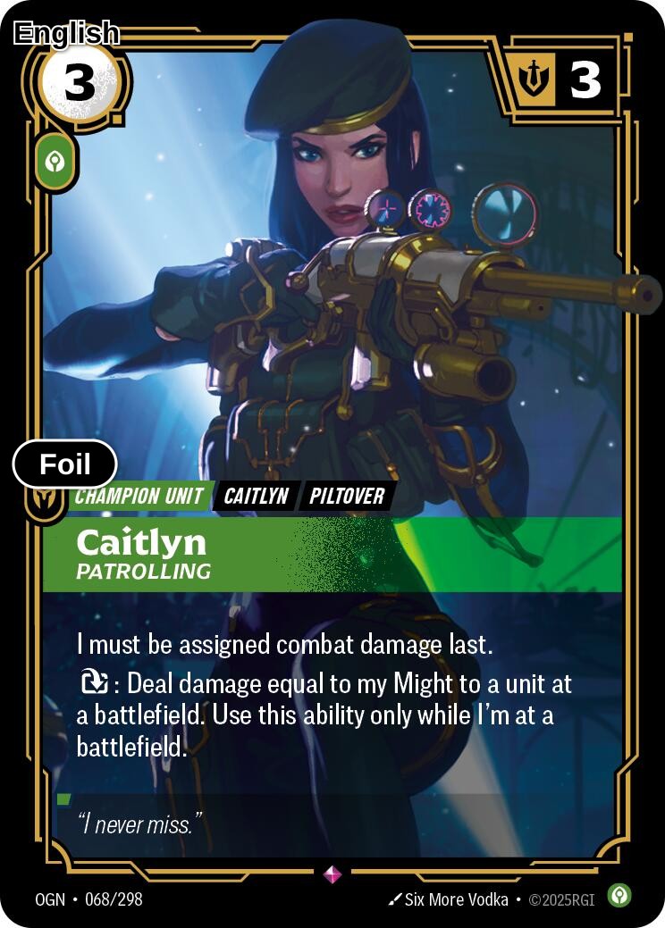Caitlyn, Patrolling