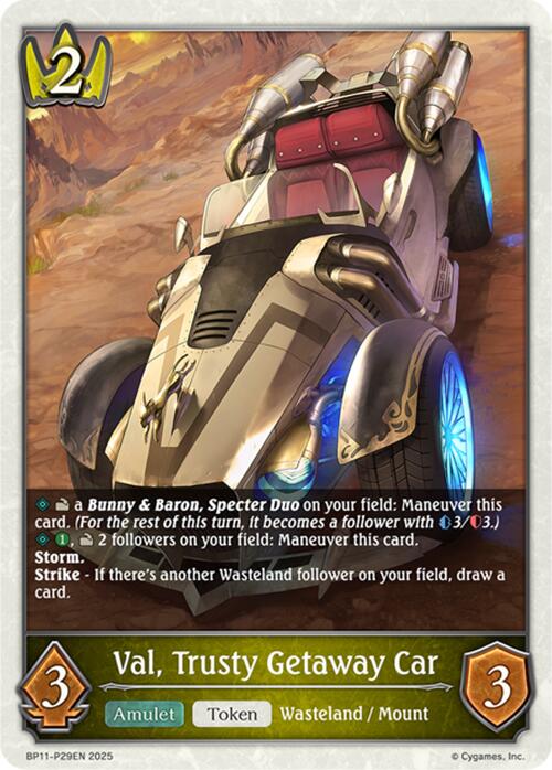 Val, Trusty Getaway Car - P29 (Foil) (BP11-P29EN) [Bullet of Fate]