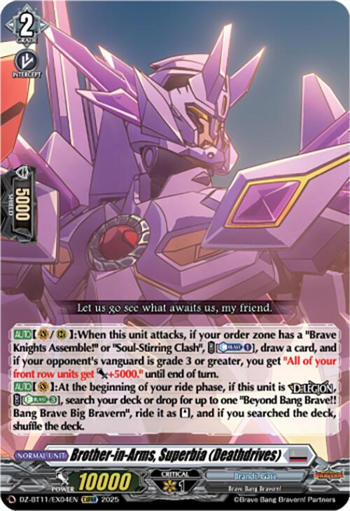 Brother-in-Arms, Superbia (Deathdrives) (DZ-BT11/EX04EN) [Symphony of Might & Bloom]