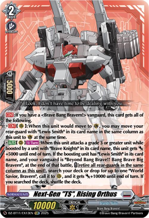 Next-Gen "TS", Rising Orthus (DZ-BT11/EX13EN) [Symphony of Might & Bloom]