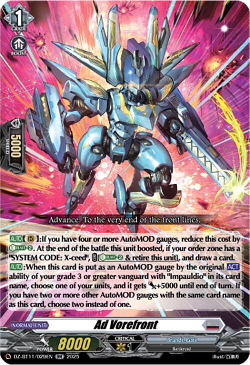 Ad Vorefront (DZ-BT11/029EN) [Symphony of Might & Bloom]