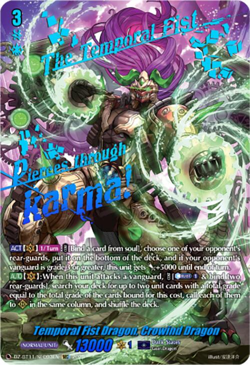 Temporal Fist Dragon, Crowind Dragon (DZ-BT11/SEC03EN) [Symphony of Might & Bloom]