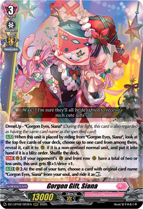 Gorgon Gift, Siana (DZ-LBT02/003EN) [Lyrical Monasterio Season of Wonders]