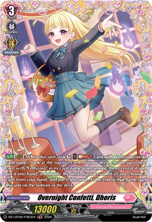 Overnight Confetti, Dhoris (DZ-LBT02/FR23EN) [Lyrical Monasterio Season of Wonders]