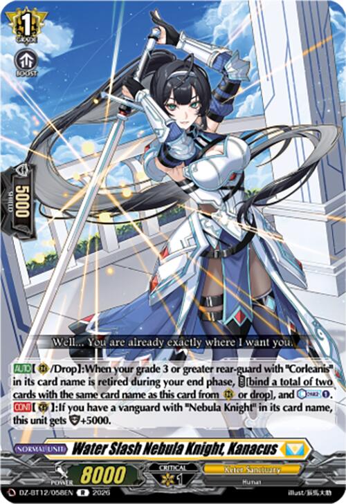 Water Slash Nebula Knight, Kanacus (DZ-BT12/058EN) [Chasm of Lost Souls]