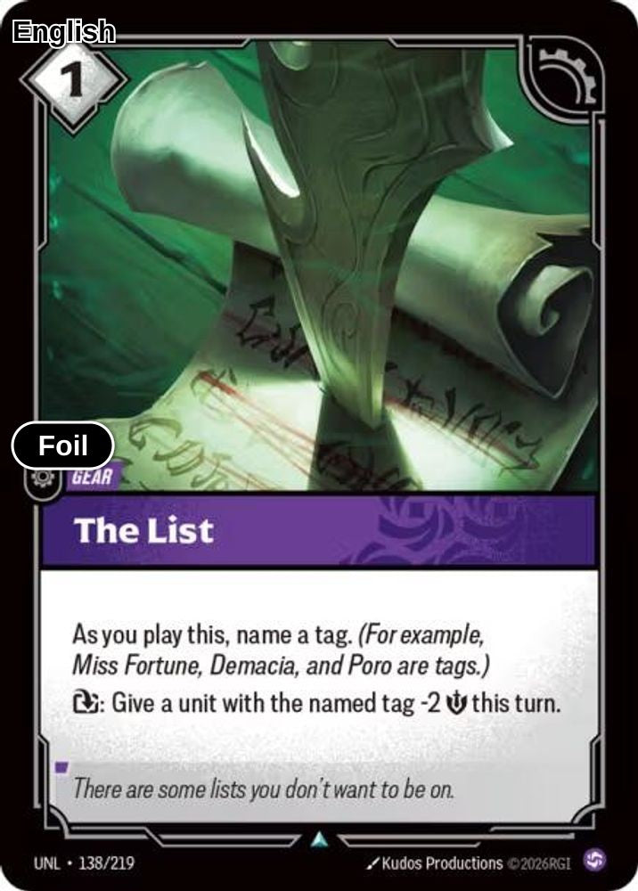 The List [UNL - 138/219] U Unleashed - Foil
