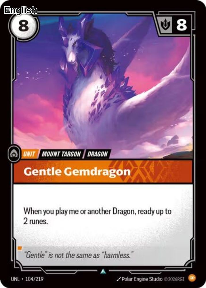 Gentle Gemdragon [UNL - 104/219] U Unleashed