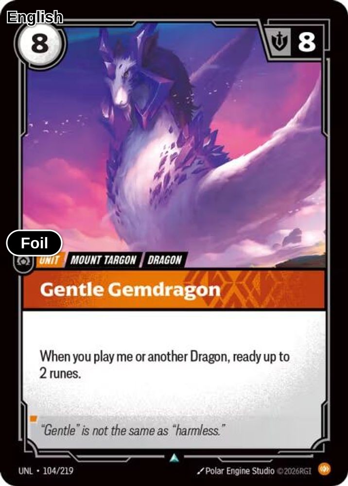 Gentle Gemdragon [UNL - 104/219] U Unleashed - Foil
