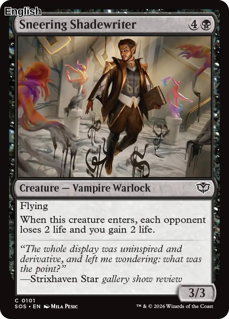 Sneering Shadewriter [SOS - 101] Secrets of Strixhaven