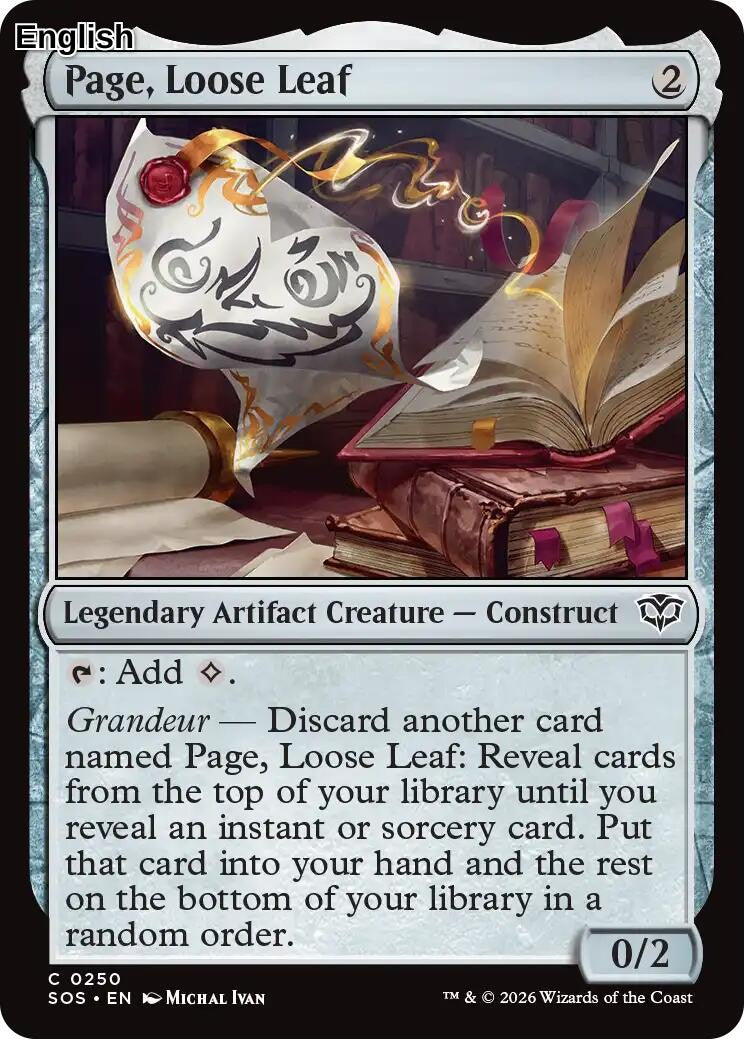 Page, Loose Leaf [SOS - 250] C Secrets of Strixhaven