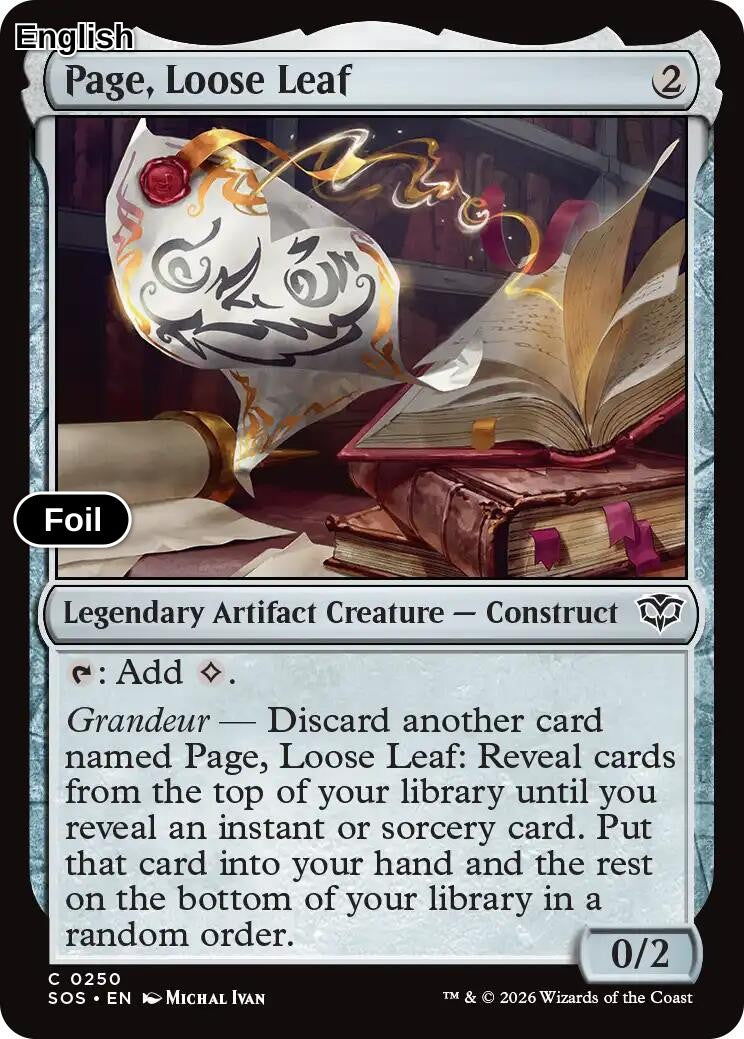 Page, Loose Leaf [SOS - 250] C Secrets of Strixhaven - Foil