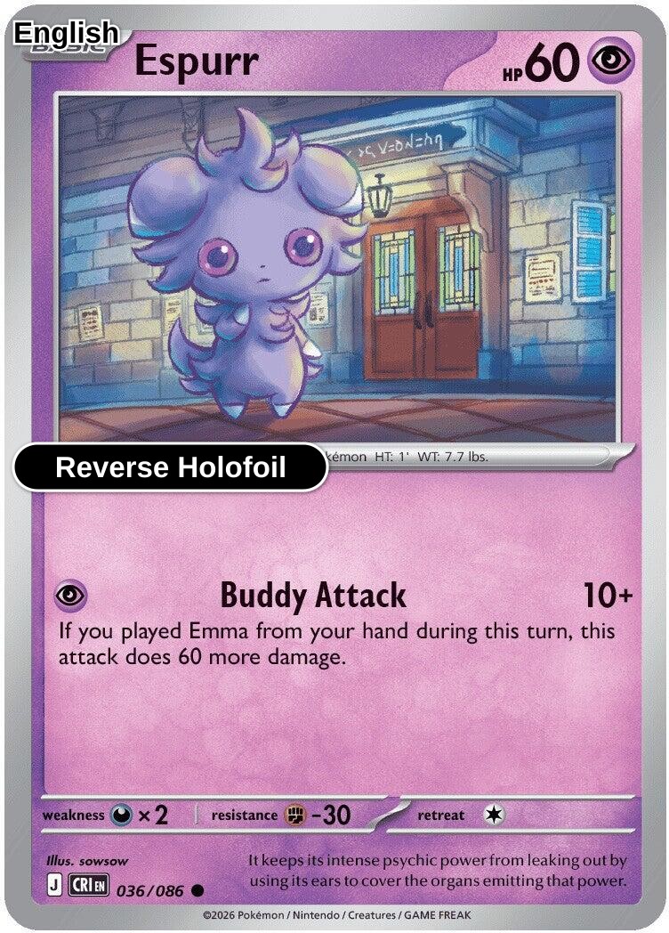 Espurr [CRI - 036/086] C ME04: Chaos Rising - Reverse Holofoil