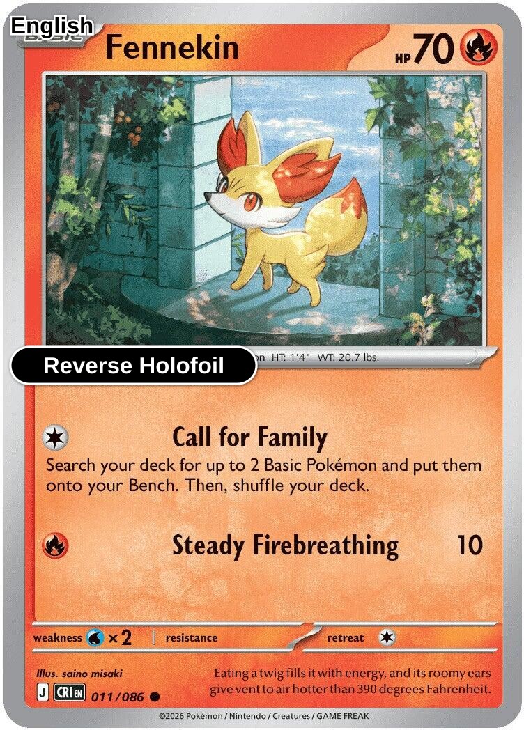 Fennekin [CRI - 011/086] C ME04: Chaos Rising - Reverse Holofoil