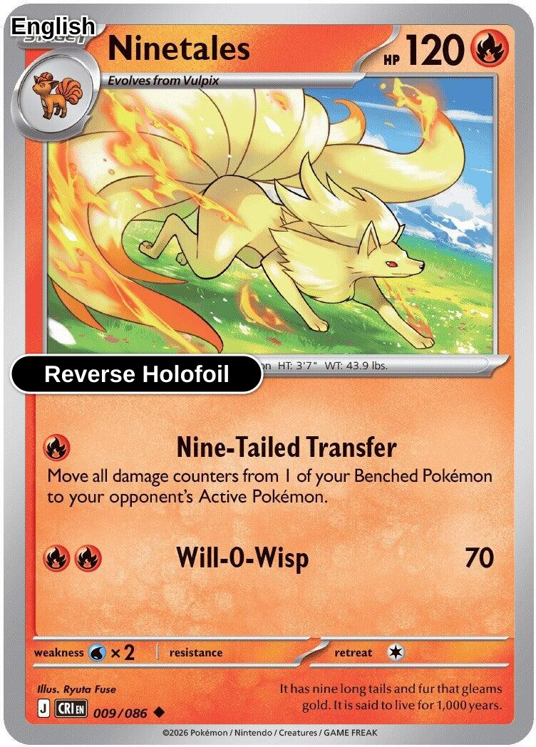 Ninetales [CRI - 009/086] U ME04: Chaos Rising - Reverse Holofoil