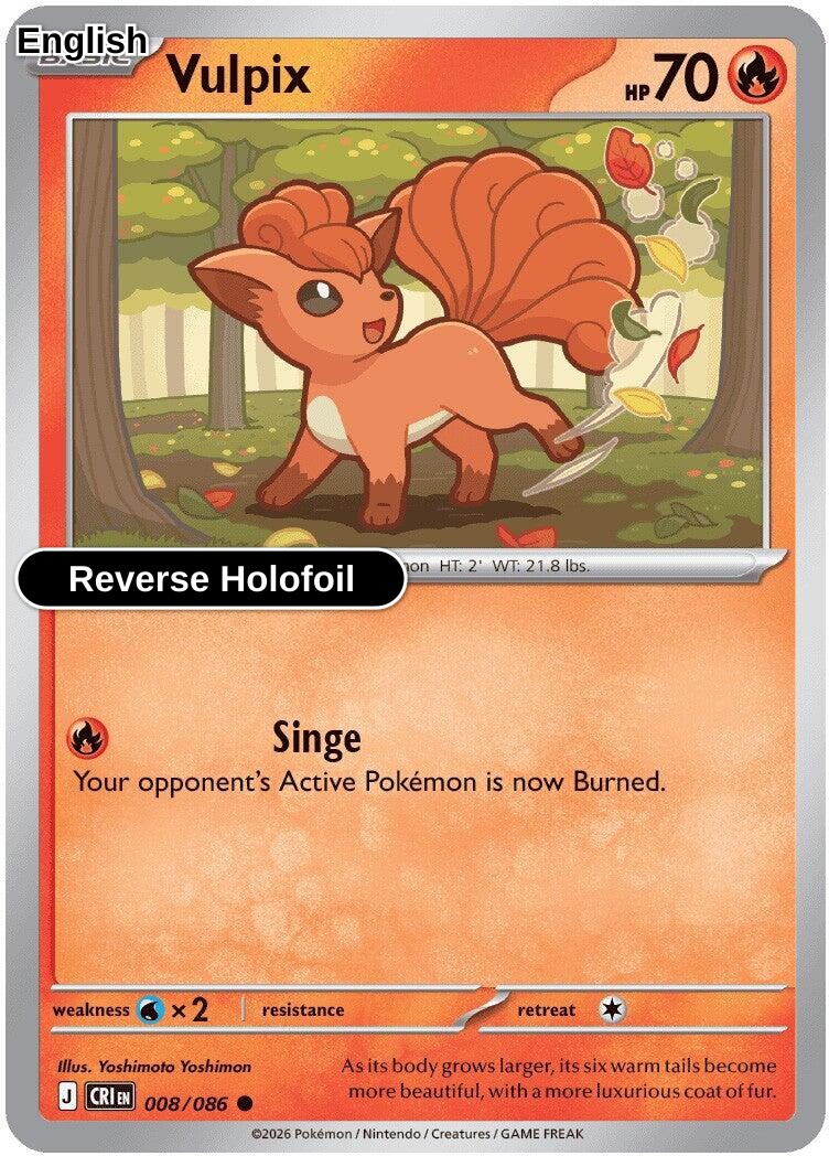 Vulpix [CRI - 008/086] C ME04: Chaos Rising - Reverse Holofoil