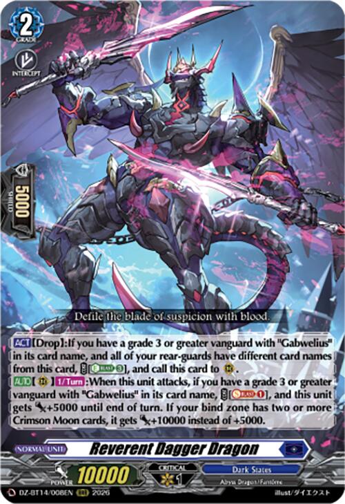 Reverent Dagger Dragon (DZ-BT14/008EN) [Envoys of the Crimson Moon]