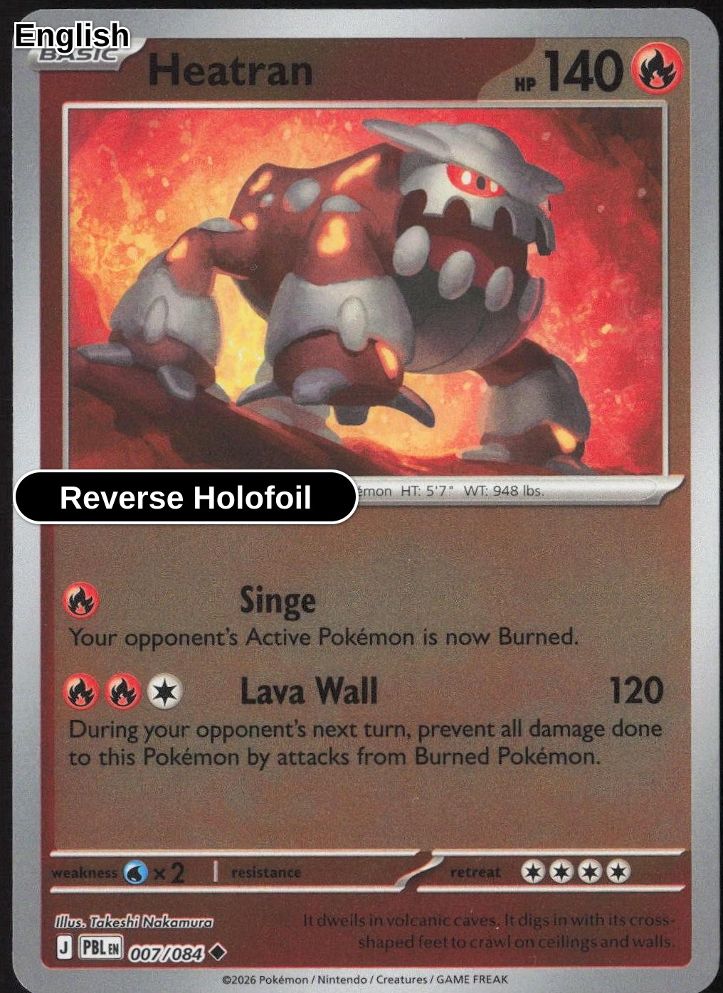 Heatran [PBL - 007/084] U ME05: Pitch Black - Reverse Holofoil