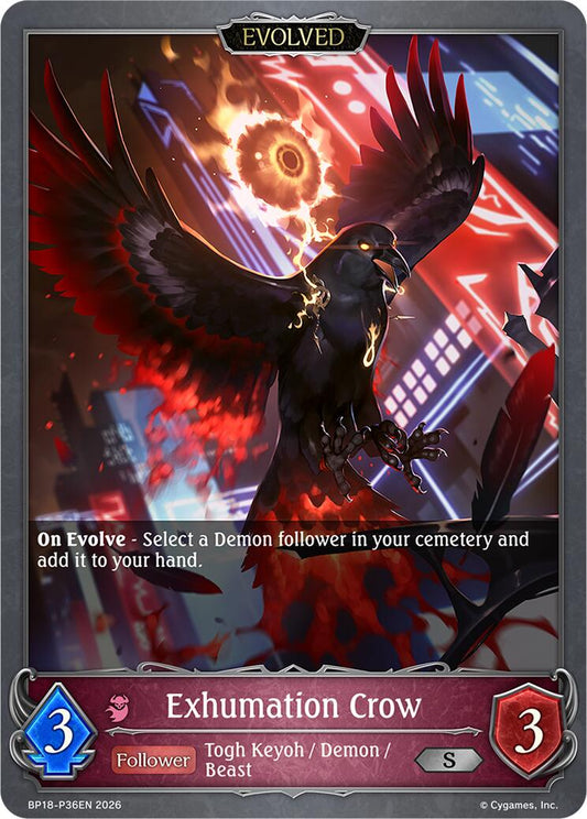Exhumation Crow (Evolved) (P36EN) (Foil) (BP18-P36EN) [Neometropolis]