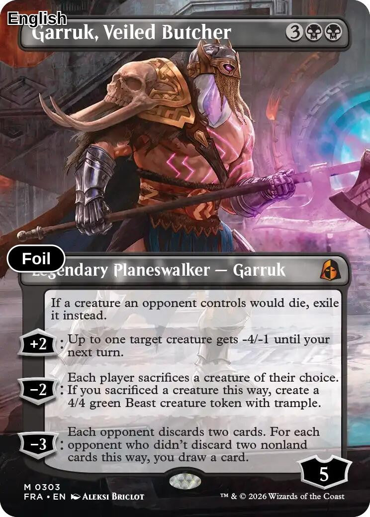 Garruk, Veiled Butcher (Borderless) [FRA - 303] M Reality Fracture - Foil