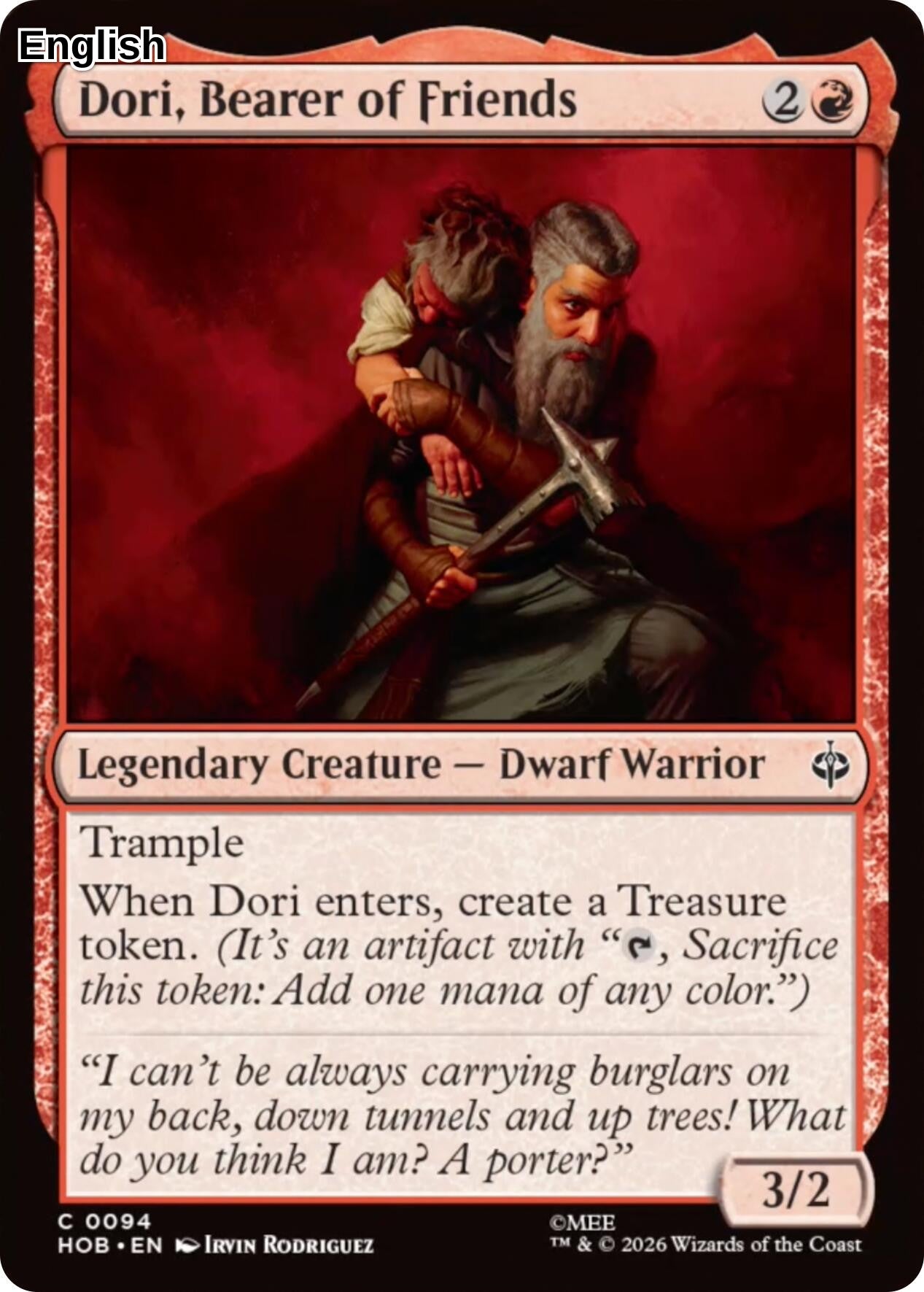 (Preorder) Dori, Bearer of Friends [HOB - 94] The Hobbit