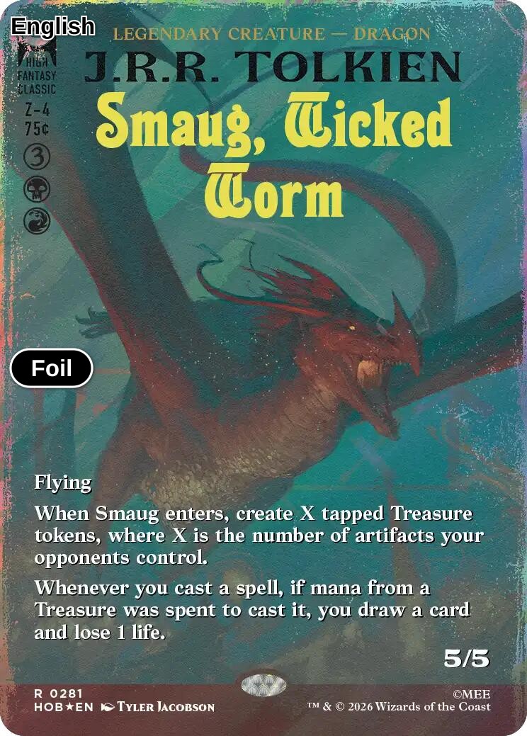 Smaug, Wicked Worm (Borderless) (Surge Foil)