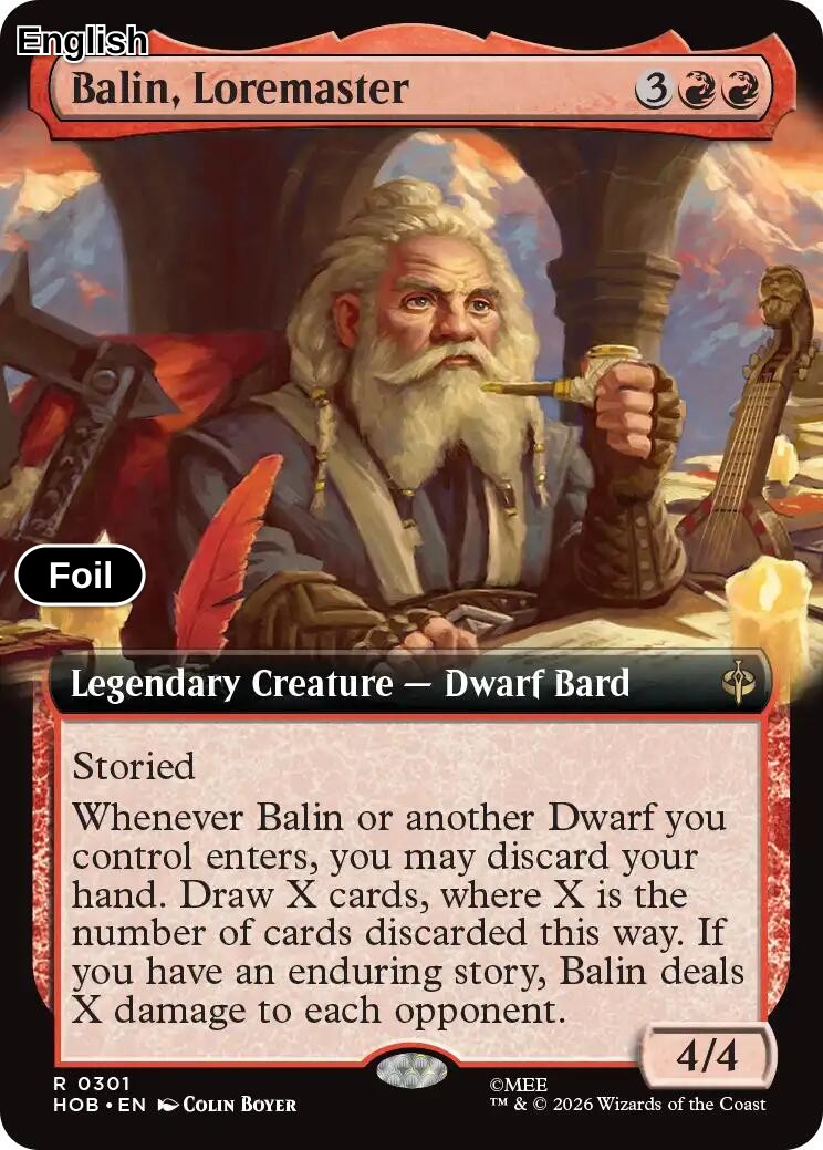 Balin, Loremaster (Extended Art) [HOB - 301] R The Hobbit - Foil