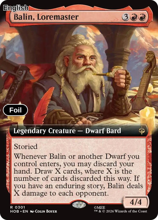 Balin, Loremaster (Extended Art) [HOB - 301] R The Hobbit - Foil